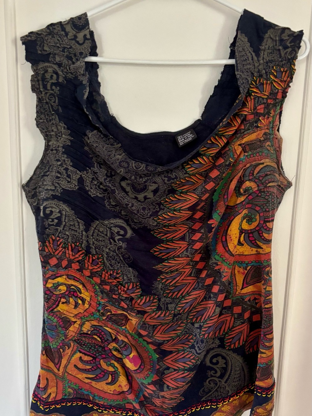 Sleeveless Printed Scoop Neck Top